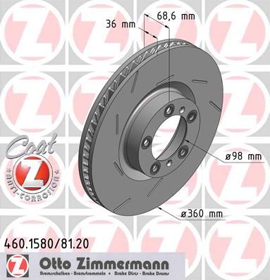 фото Тормозной диск zimmermann 460158020