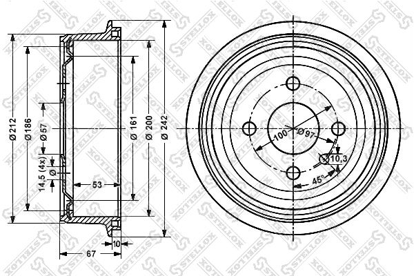 

Тормозной барабан STELLOX 6025-9905-SX