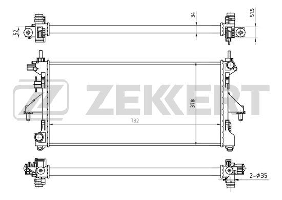 фото Радиатор охлаждения двигателя zekkert mk-1133