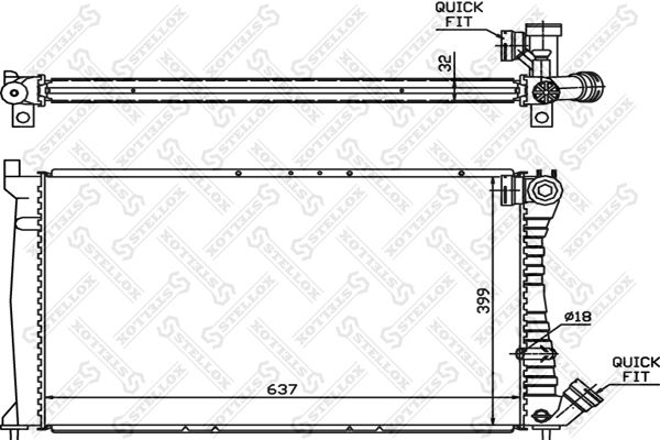 

Радиатор охлаждения двигателя STELLOX 10-25025-SX