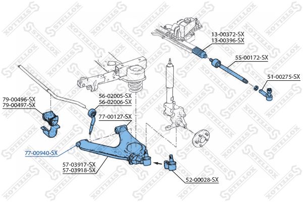 

Рычаг независимой подвески колеса STELLOX 77-00940-SX