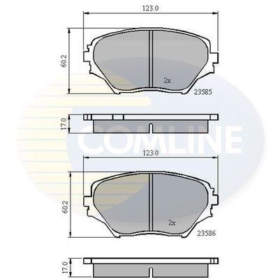 фото Комплект тормозных колодок, дисковый тормоз comline cbp0944