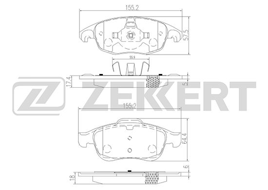 фото Комплект тормозных колодок, дисковый тормоз zekkert bs-1254