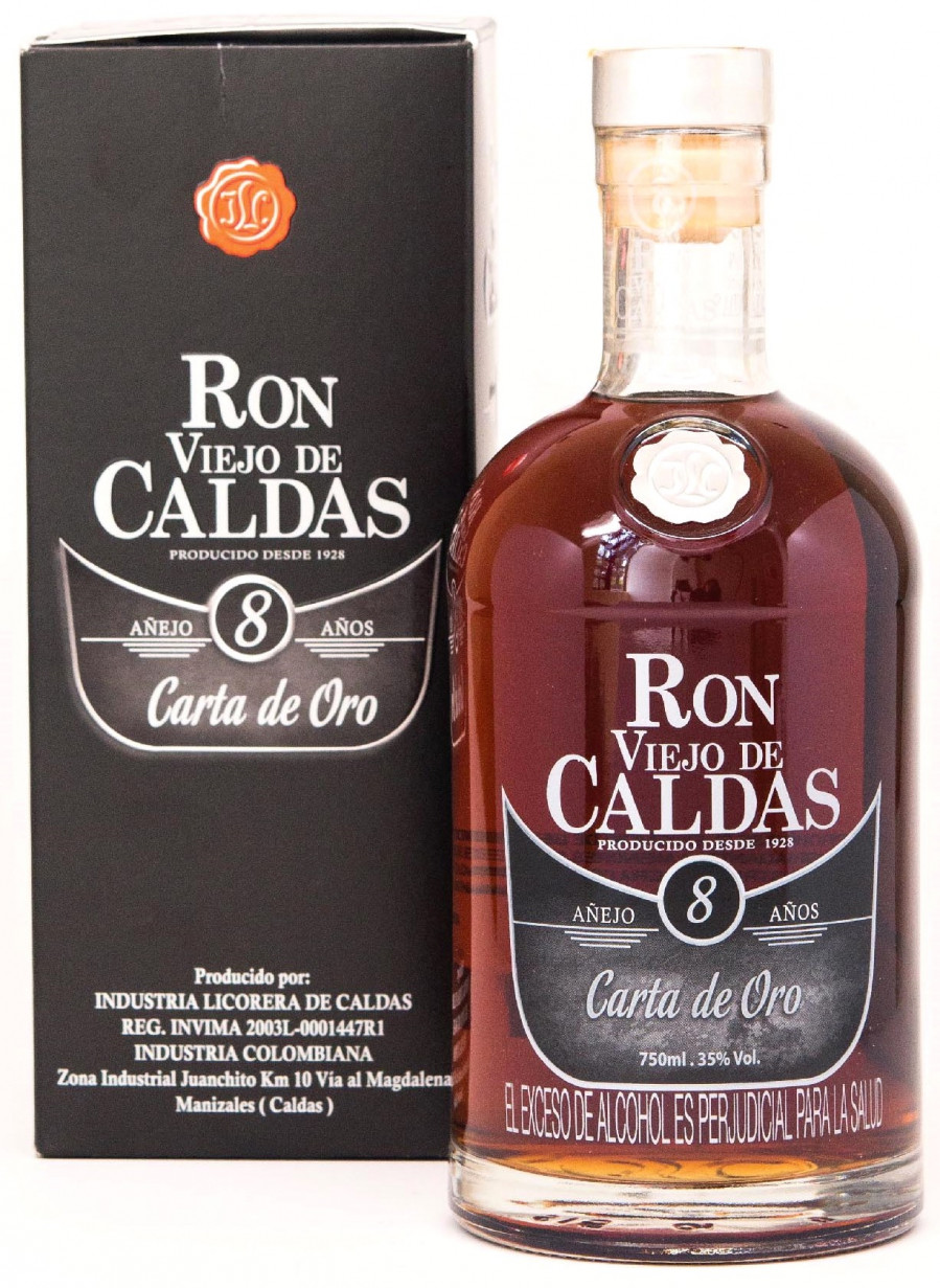 Ром Viejo de Caldas Carta de Oro 8 лет 0,7 л в подарочной упаковке