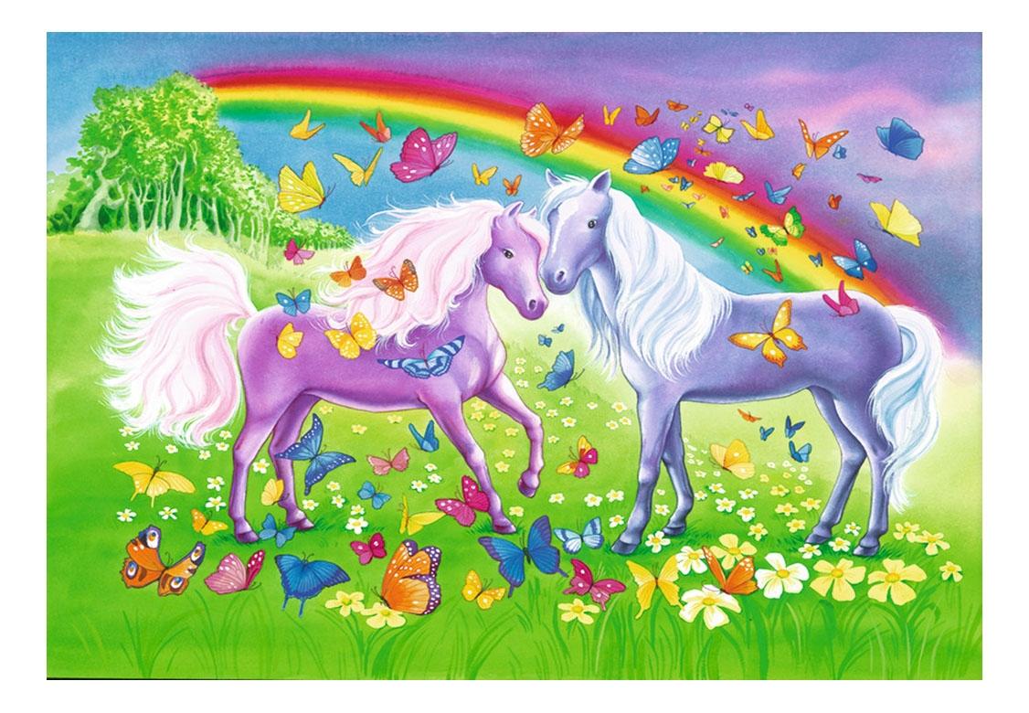 

Пазл Ravensburger лошадь 24, 24 деталей, Радужные лошади
