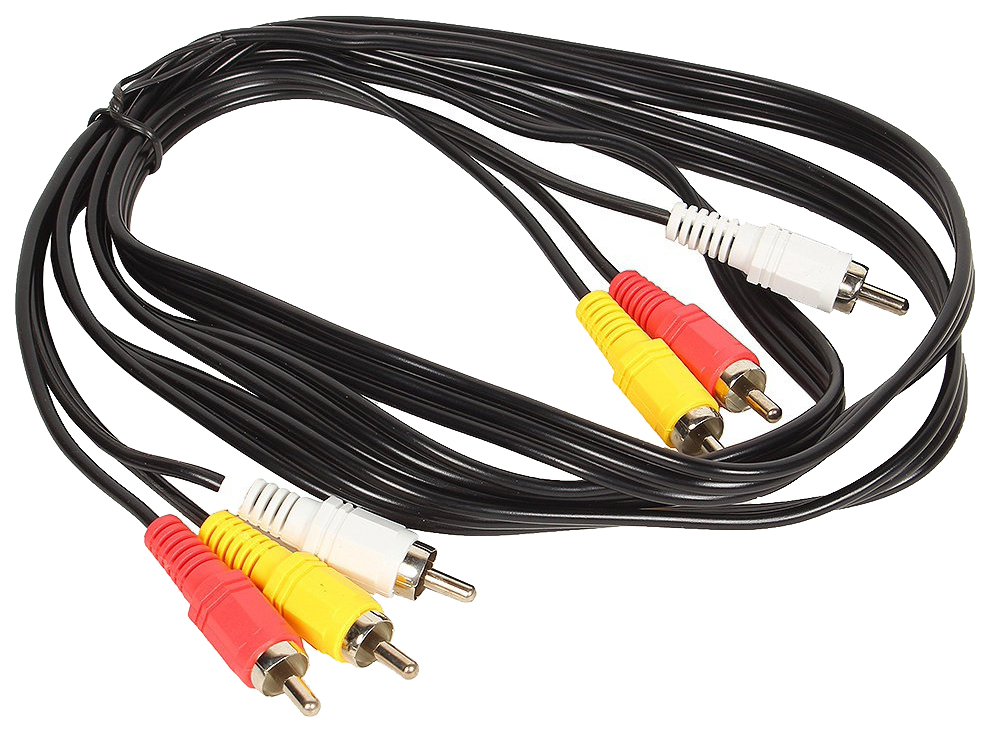 фото Кабель vcom 3rca - 3rca 5м black (vav7150)