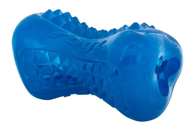 фото Жевательная игрушка для собак rogz yumz m косточка массажная для десен, синяя, 11,5 см