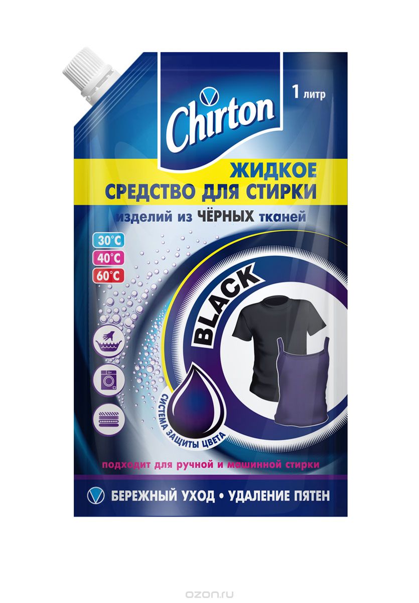 фото Гель для стирки chirton для темного/черного белья 1 л