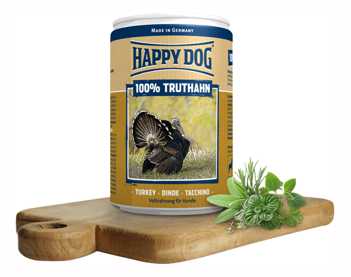 фото Консервы для собак happy dog 100% truthahn, индейка, 400г