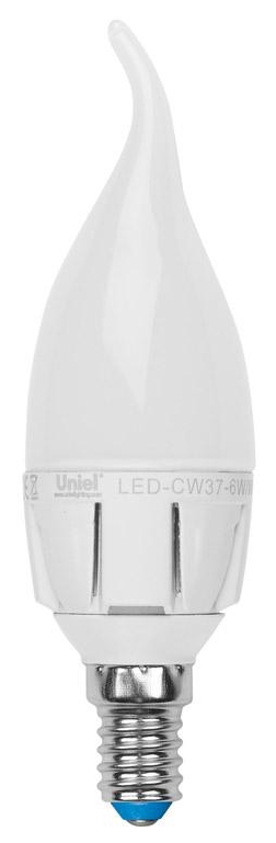 фото Лампа светодиодная диммируемая (08693) e14 6w 3000k led-cw37-6w/ww/e14/fr/dim uniel