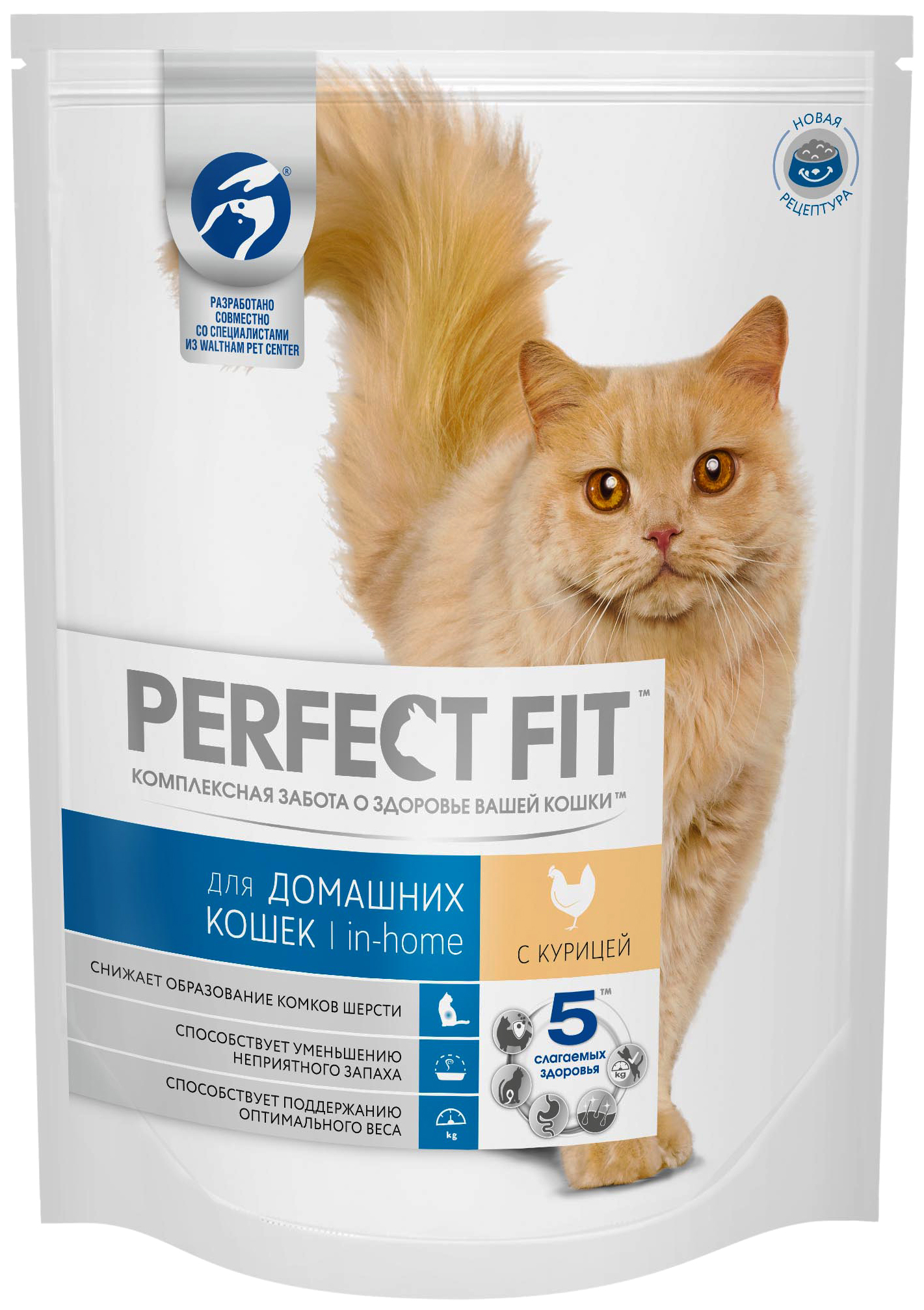 Сухой корм для кошек Perfect Fit In-home, для домашних, курица, 6шт по 1,2кг