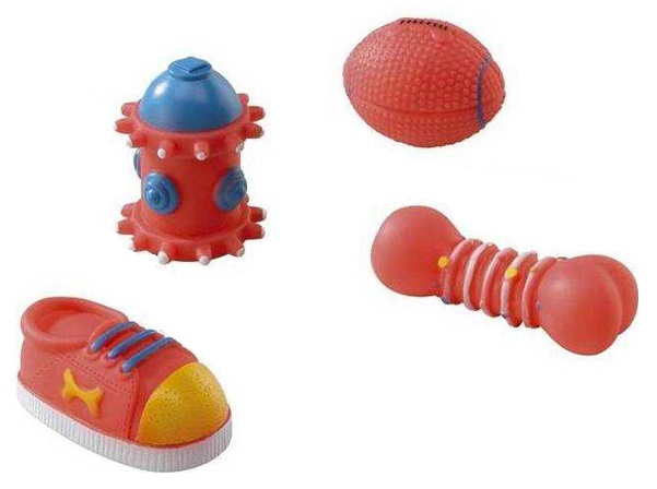 фото Жевательная игрушка для собак ferplast набор из четырех игрушек, длина 10 см