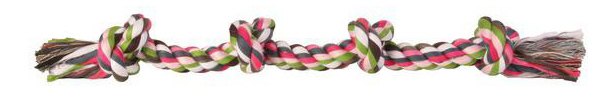 фото Грейфер для собак trixie веревка с четырмя узлами, разноцветный, 54 см