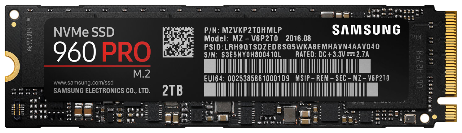 SSD накопитель Samsung 960 PRO 2 ТБ (MZ-V6P2T0BW)