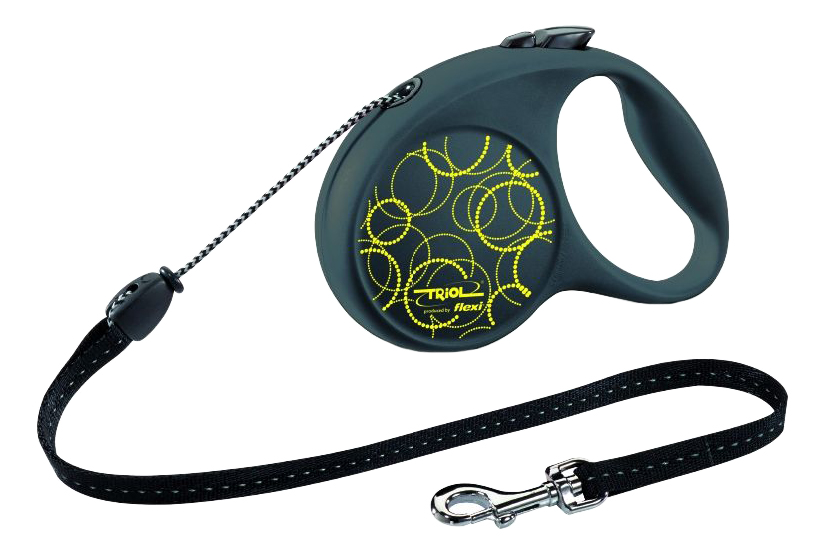 

Поводок-рулетка Triol Fun Neon M, 5м, до 20кг, трос, Fun Neon