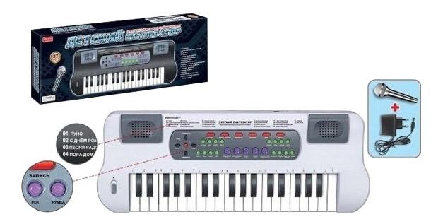 Детский синтезатор Zhorya, 37 клавиш, звук, микрофон, запись, ZYB-B0689-2