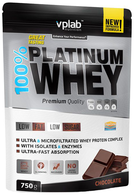 фото Протеин vplab 100% platinum whey, 750 г, chocolate