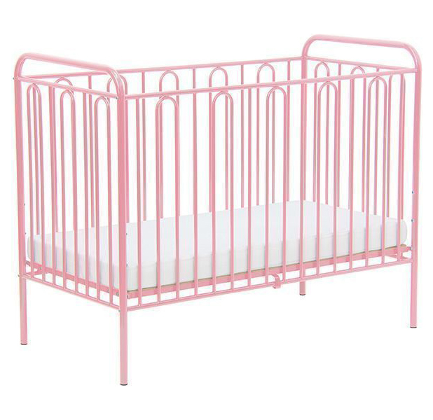 фото Кровать детская polini kids vintage 110 металлическая, розовый