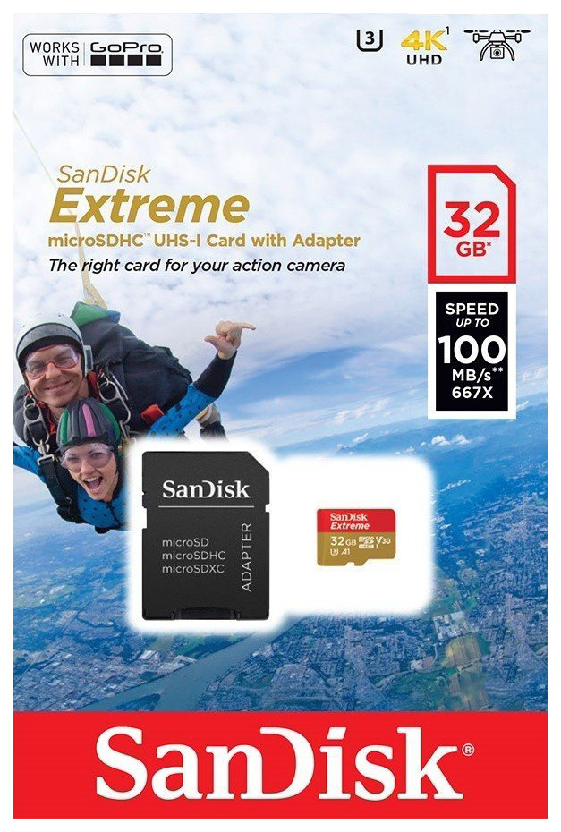 

Карта памяти SanDisk Extreme Micro SDHC SDSQXAF-032G-GN6AA 32GB, SDSQXAF-032G-GN6AA