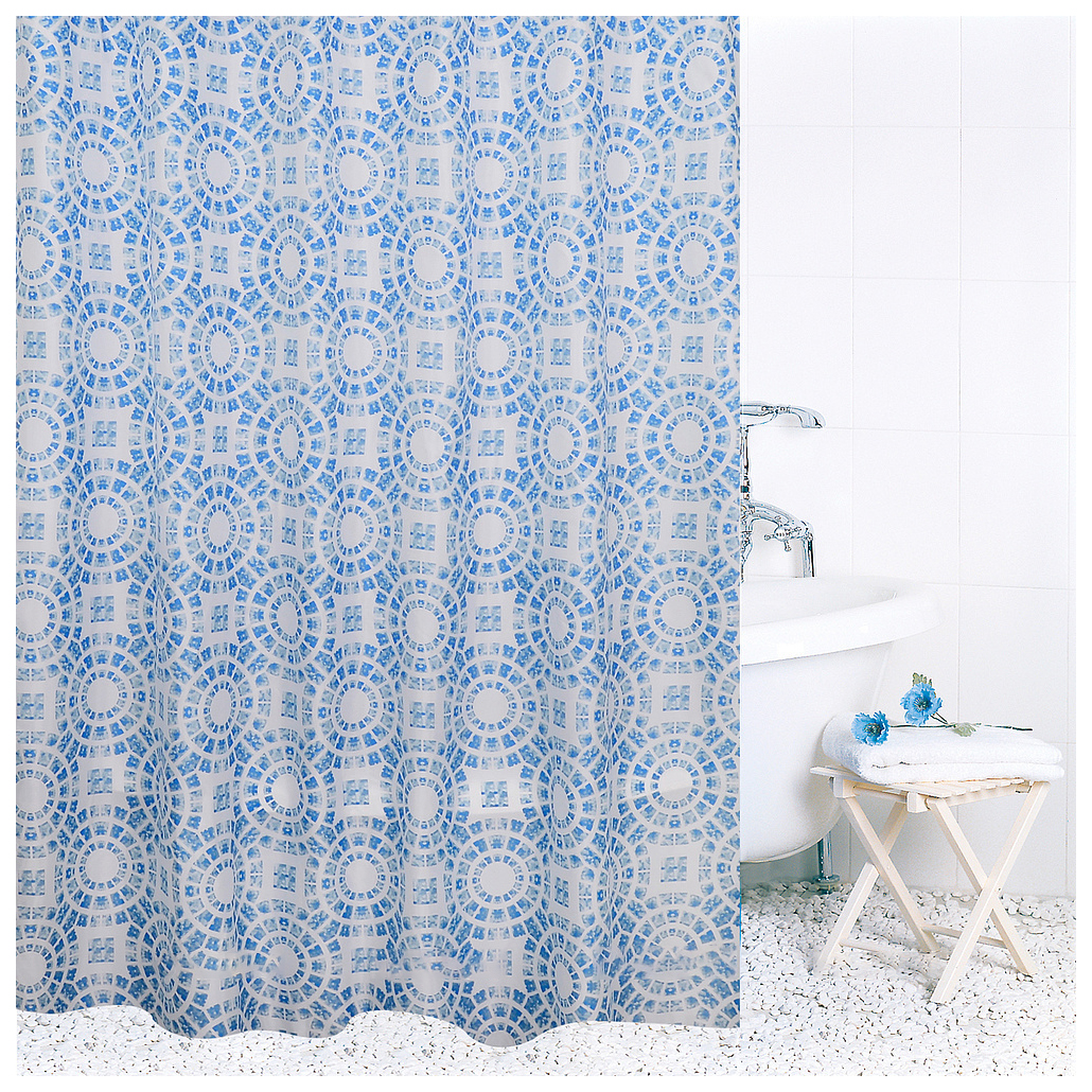 

Штора 180х200 для ванны Circle Light Blue, Голубой
