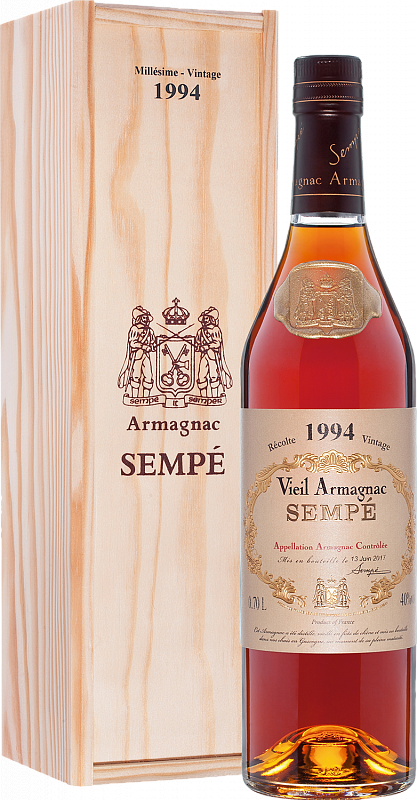 

Арманьяк Sempe Vieil, Armagnac AOC , 40 %, 700 мл, 1994г, gift box
