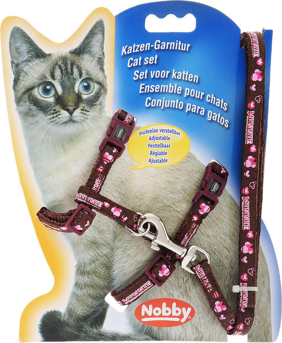 

Шлейка с поводком для кошек Nobby обхват 18-23 см, красный, 77912