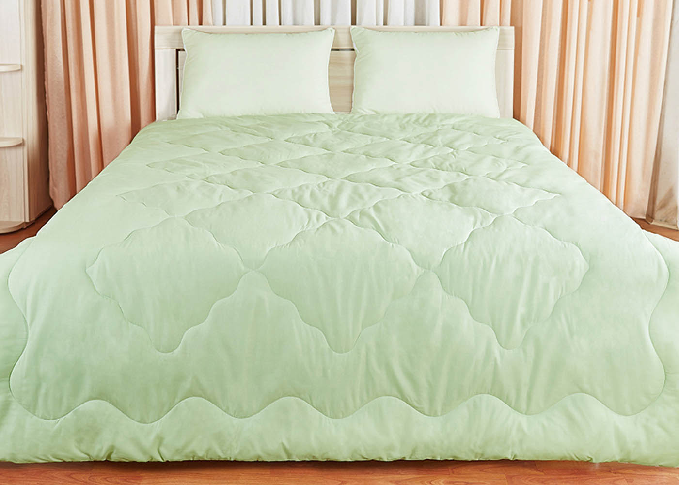 Одеяло JustSleep Лежебока,140х205 см, Экофайбер, цвет салатовый