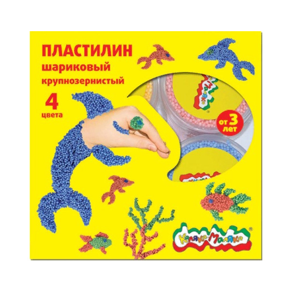 

Пластилин шариковый Каляка-Маляка 4 цвета по 12 г