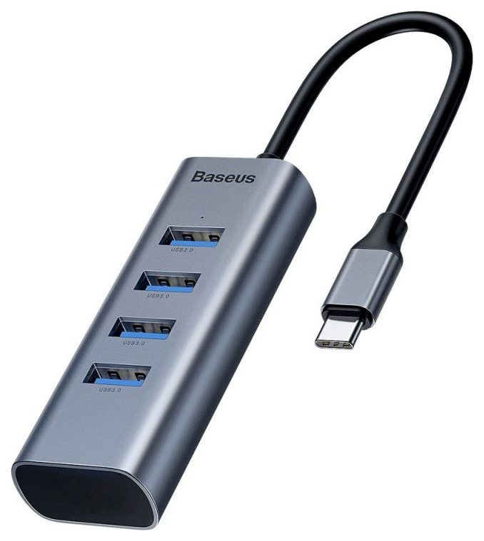 

Адаптер Baseus Enjoy HUB Adapter from USB-C to 4x USB 3.0 and USB-C PD Grey