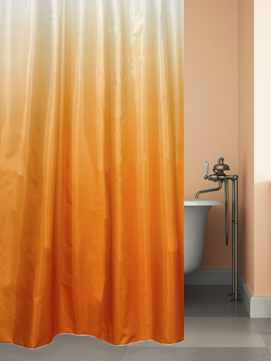 

Штора для ванной Bath Plus Rosy dawn оранжевая 180x180 см