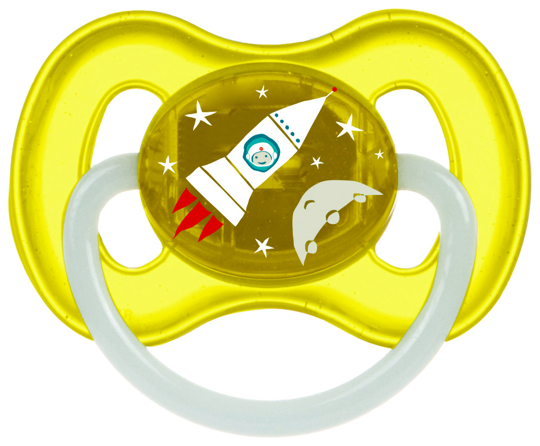 Купить Пустышка круглая Canpol Space латекс 0-6 мес. арт. 23/221 цвет желтый, Canpol Babies,