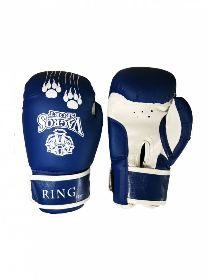 Боксерские перчатки VagroSport Ring RS810 синие, 10 унций