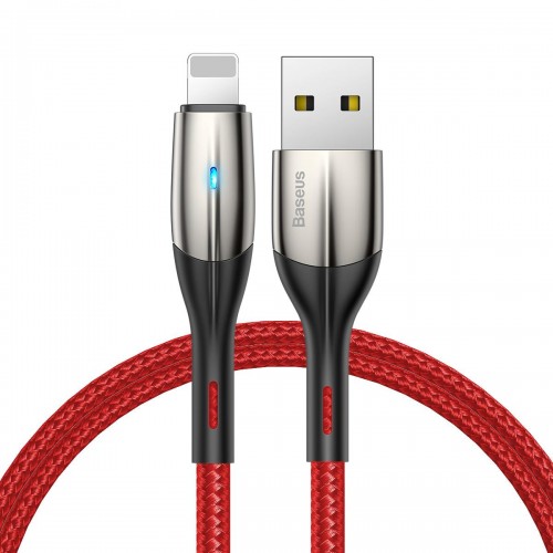 

Кабель Baseus Horizontal Data Cable With An Indicator Lamp Lightning 0.5m Red