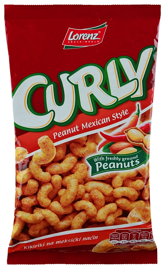 

Снек Curly По-мексикански Кукурузный с арахисом и чили 150г
