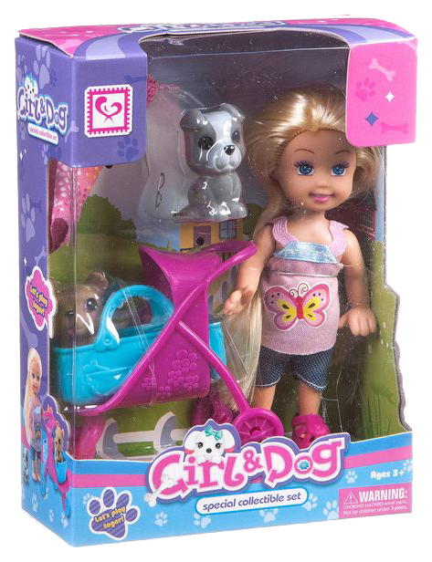 фото Игровой набор с куклой cute girl прогулка с домашними питомцами д78528 shenzhen toys