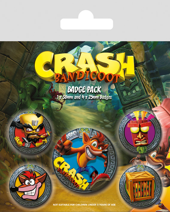 фото Набор значков pyramid crash bandicoot (pop out) (5 шт) bp80667