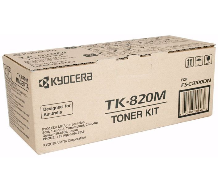 фото Картридж для лазерного принтера kyocera tk-820m, пурпурный, оригинал