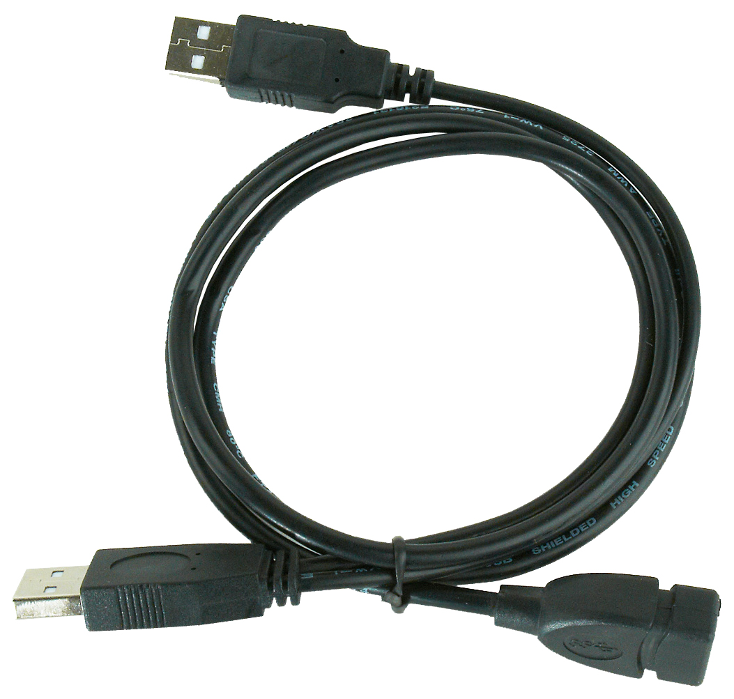 фото Кабель gembird 2xusb a-usb a, m-f 0,9м black (ccp-usb22-amaf-3)