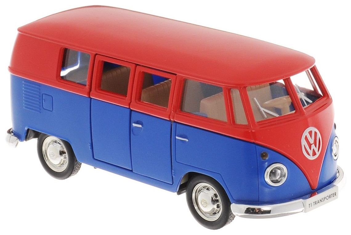 

Автобус металлический Rmz City Volkswagen Type 2 Transporter красный/синий 1:32