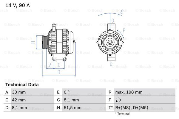 

Генератор BOSCH 0 986 041 800