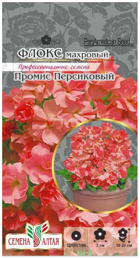 

Семена Флокс махровый Промис Персик, 5 шт, Плазмас