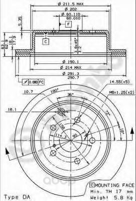 фото Тормозной диск brembo задний для 09691510