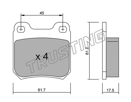 фото Комплект тормозных дисковых колодок trusting 284.1