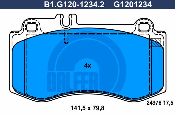 

Комплект тормозных дисковых колодок GALFER B1.G120-1234.2