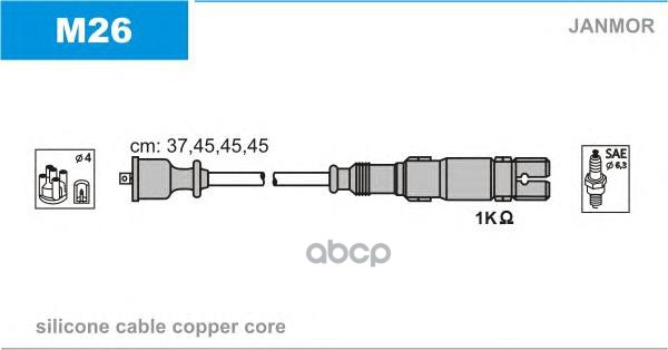 

Комплект проводов зажигания JANMOR M26