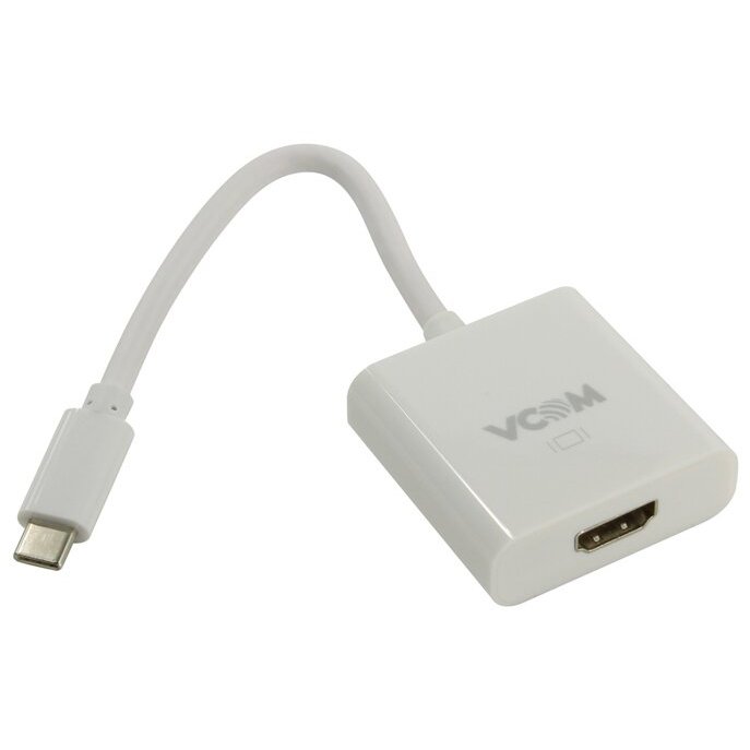 Адаптер VCOM USB Type-C-HDMI, M-F 0,15м White (CU423)