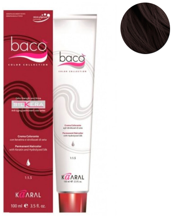 Купить Краска для волос Kaaral Baco Color 4.01 Натуральный каштановый пепельный 100 мл