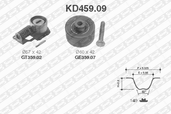 фото Комплект ремня грм snr kd459.09 ntn-snr