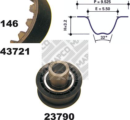 фото Комплект ремня грм mapco 23721