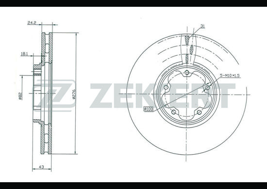 фото Тормозной диск zekkert bs-5346